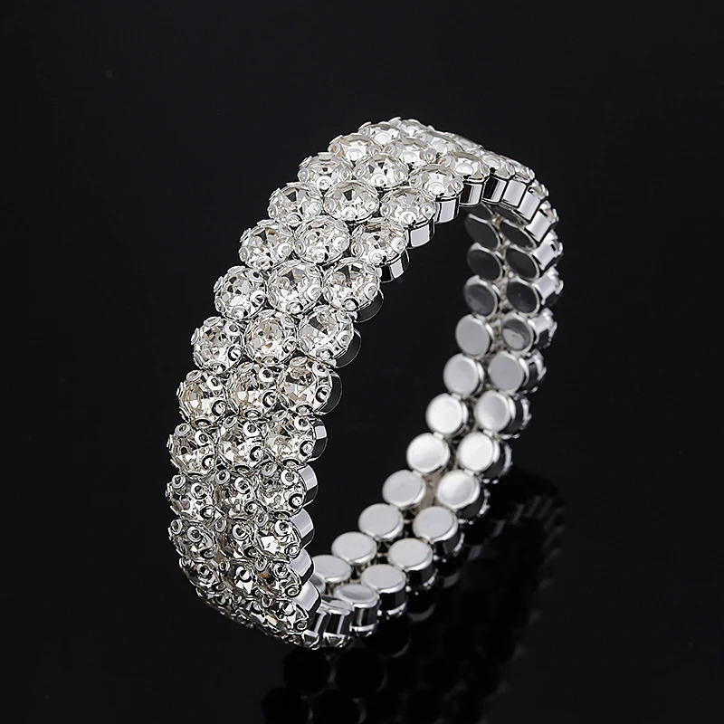 Guvivi кристалл горный хрусталь браслет браслеты для женщин Регулируемые широкие манжеты Браслеты Свадебные Ювелирные изделия Подарки