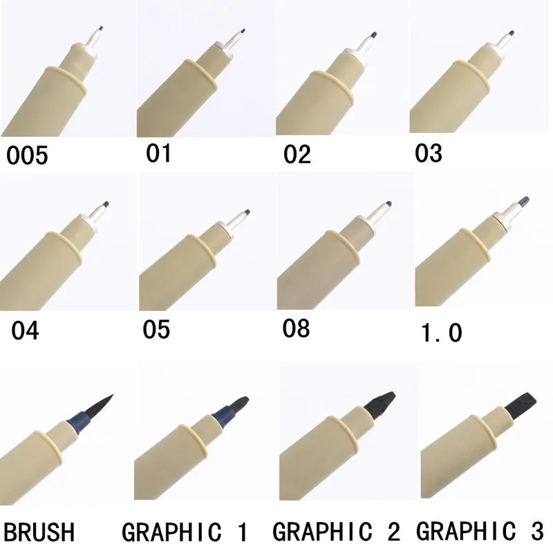 Sakura Fine Line Ручка художественная маркер ручка водонепроницаемые ручки для рисования Черная Кисть для эскиза школьные канцелярские товары для рукоделия 13 видов перо XSDK