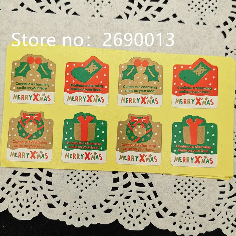 

80pcs Christmas Sticker Labels Adhesive Gift Tags Wrap Tags Labels For Holiday Presents, Scrapbooking, Birthday, Wedding