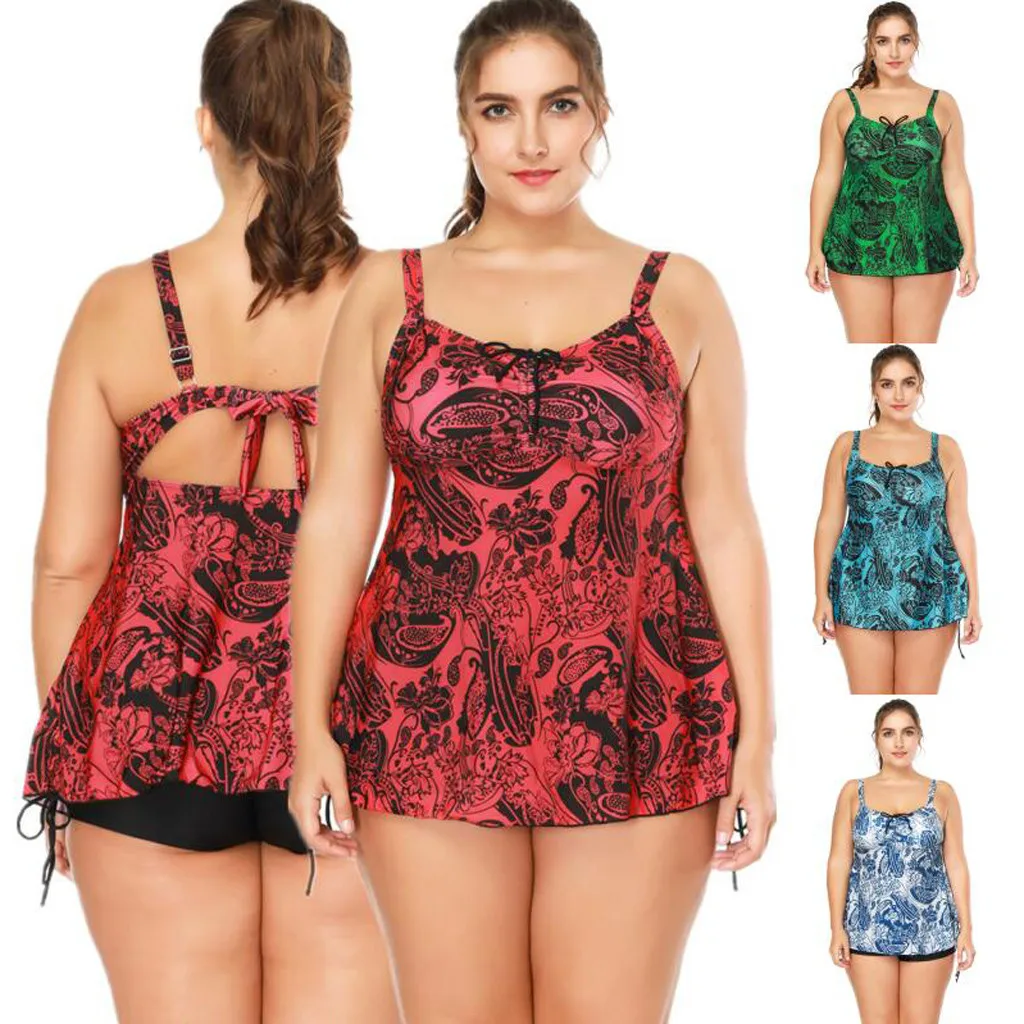 

2019 Fashion Bikini SetWomen Tankini Sets With Boy Shorts Ladies Bikini Set Swimwear Push-Up Padded Bra Summer Swimming Suit 25