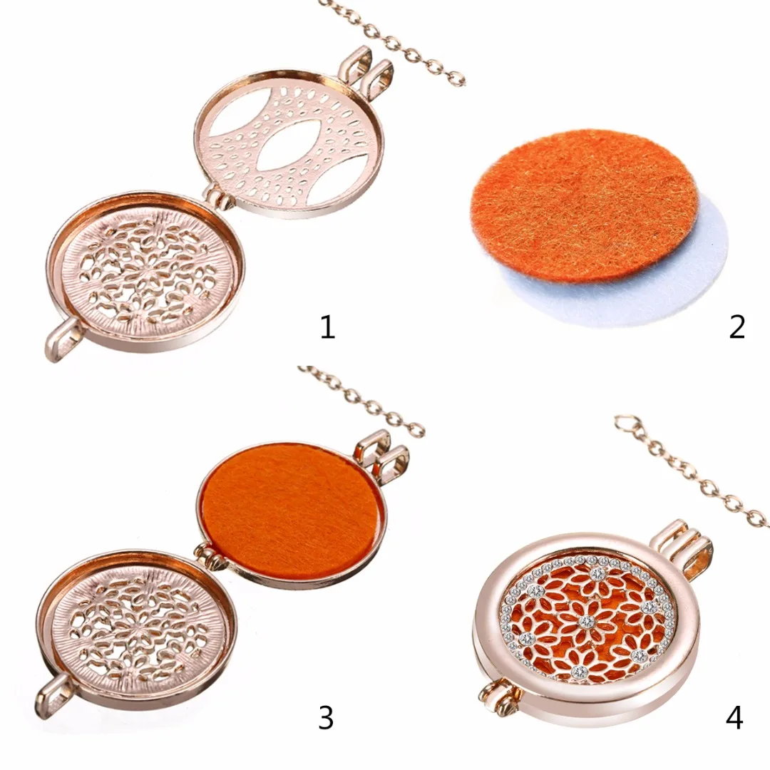 Shellhard Leaf Flower Hollow Chain Necklace Charms Aromatherapy Essential Oil Diffuser Locket Necklace Women Fashion Jewellery