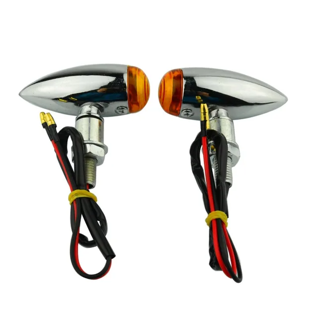 2 Wires Mini Bullet Metal LED Lens Motorcycle Turn Signal Indicator