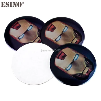 

40 x Car Styling Ironman 3D Metal Chrome Aluminium Alloy Wheel Center Cap Stickers Wheel Hub Cap Decals 3D Emblem Badges