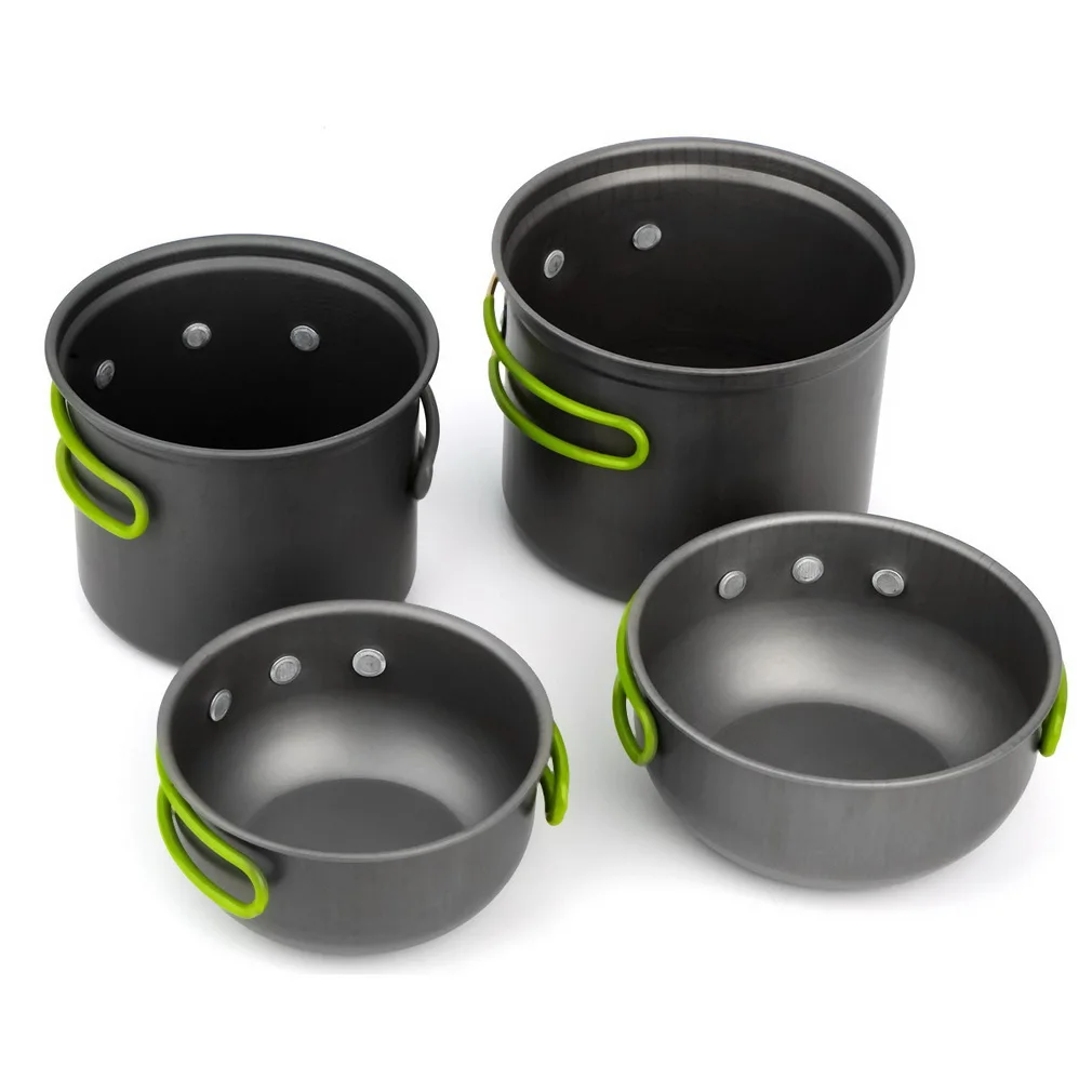 Portable Outdoor Cooking Set Aluminum Pot Bowl Camping Picnic Hiking