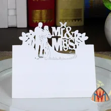 50 шт. Свадебная карточка с местом для указания имени Mr and Mrs белый Место карты украшения для стола на день рождения украшение для центрального элемента ремесло