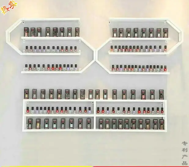 

Nail salon nail polish glue display rack iron hanging wall shelving cosmetic store hanging wall storage rack