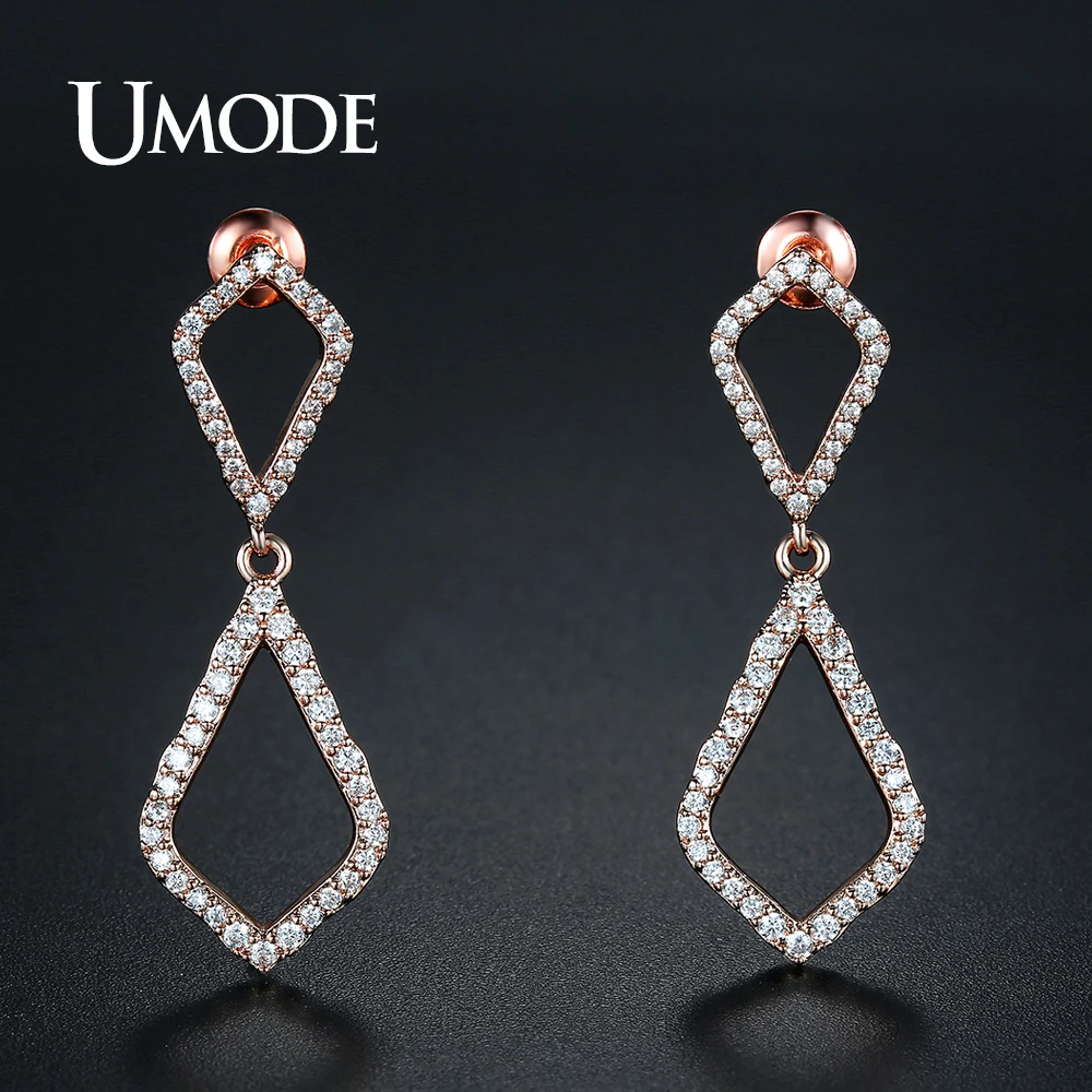 

UMODE New Trendy CZ Crystal Drop Earring for Women Fashion Jewelry Dangle Earring Pendientes Mujer Moda Boucle D'Oreille UE0352A