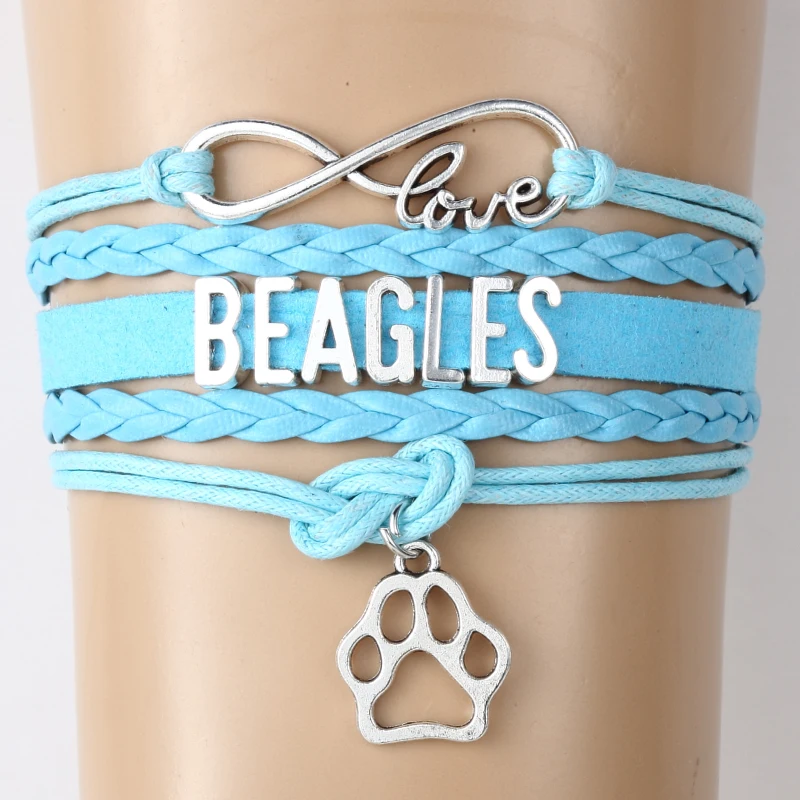 Браслет Infinity Love Beagles плетеный браслет в виде лапы подарок для любителей животных