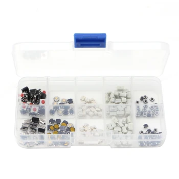 

250 Pcs 10 Models Tactile Button Switch Micro Button Switches Remote Control W329