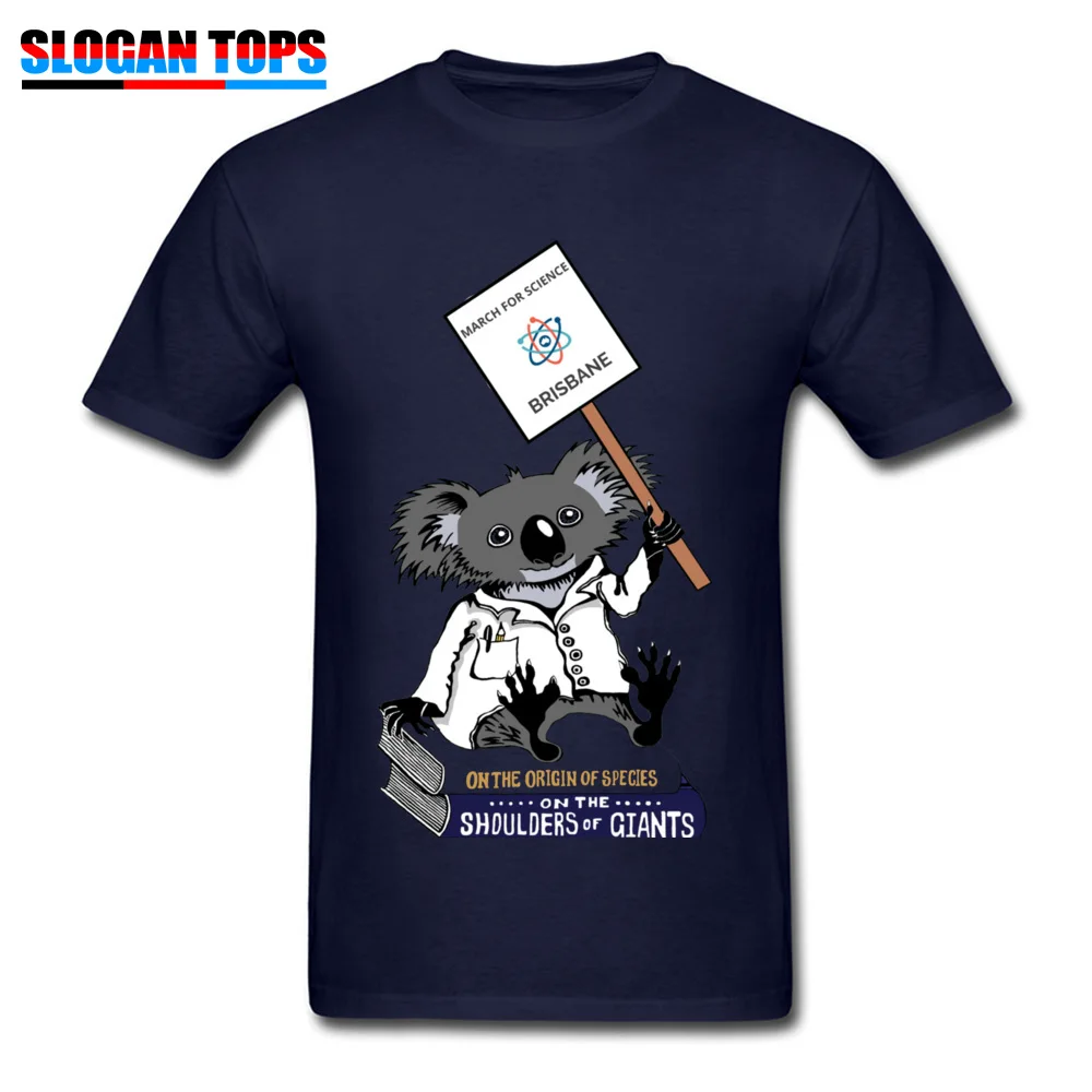 Funny Fashionable Tshirts 2018 Hot Sale Summer Short Sleeve Crew Neck Tops & Tees 100% Cotton Mens Normal Tops Tees March for Science Brisbane C Koala full color navy