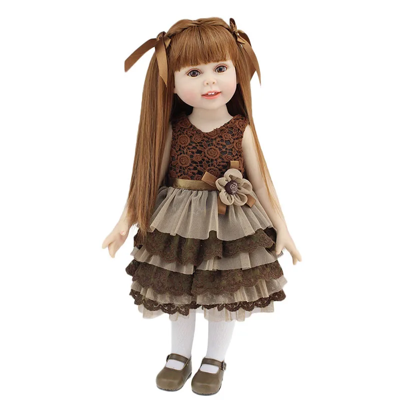 

New Design 18" American Girl Doll Full Vinyl Silicone Baby Doll Realistic Reborn Dolls Toys with Beautiful Clothes and Shoes