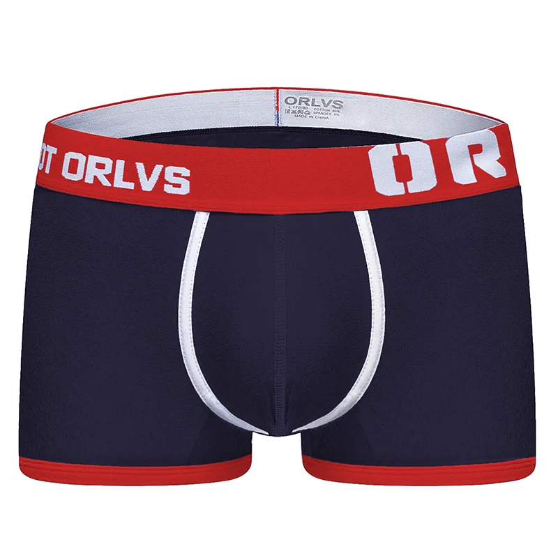 ORLVS сексуальные мужские трусы боксеры мужские s трусы боксеры Cuecas Boxershorts Мужское нижнее белье боксеры, плавки Homme подарки для мужчин OR150 - Цвет: Тёмно-синий