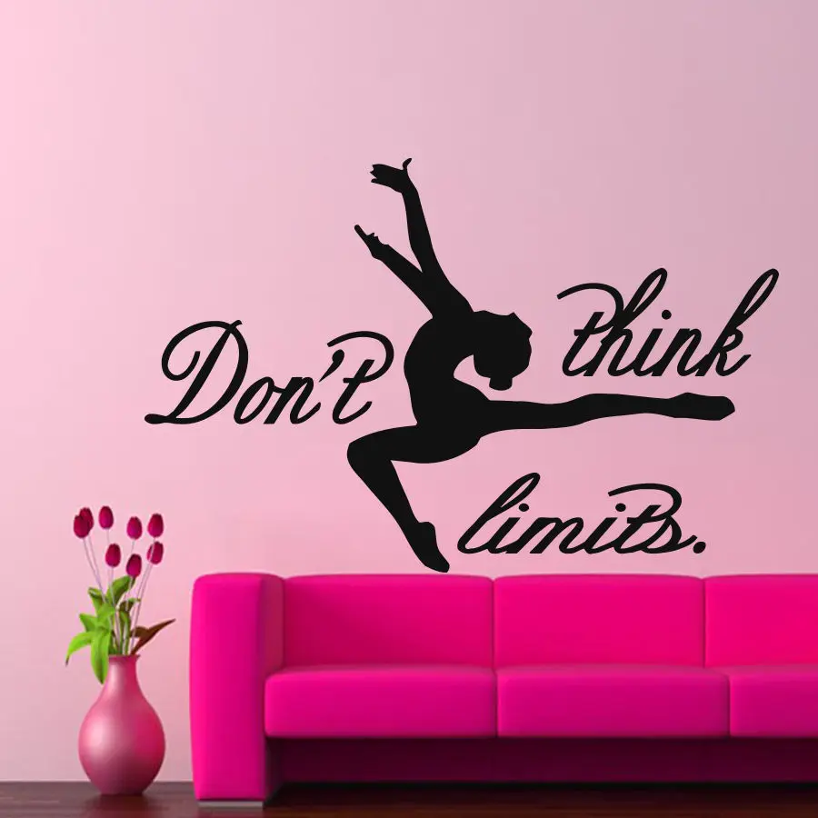 Наклейки на стену балерины Don't Think Limits наклейка виниловая Танцевальная