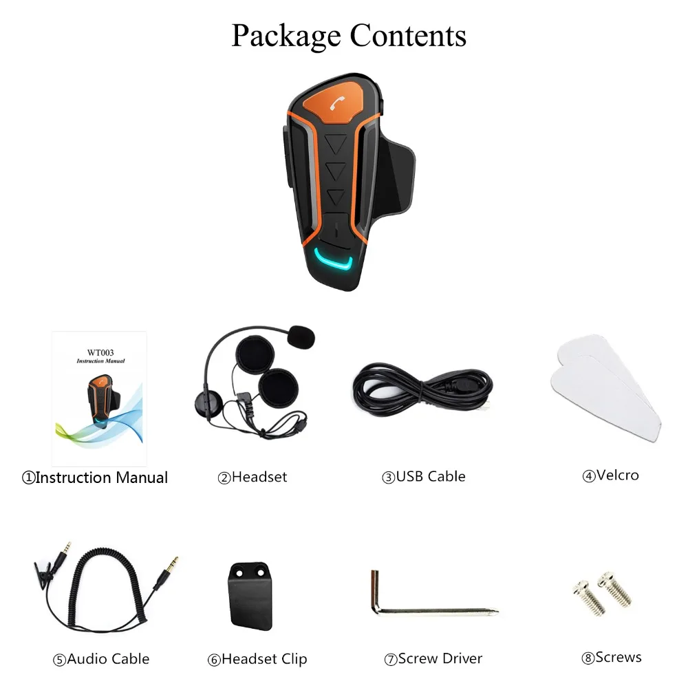 1000 m Bluetooth Intercom Motorrad Helm Headsets für 3 Reiter BT Wireless Walkie Talkie Moto Stereo