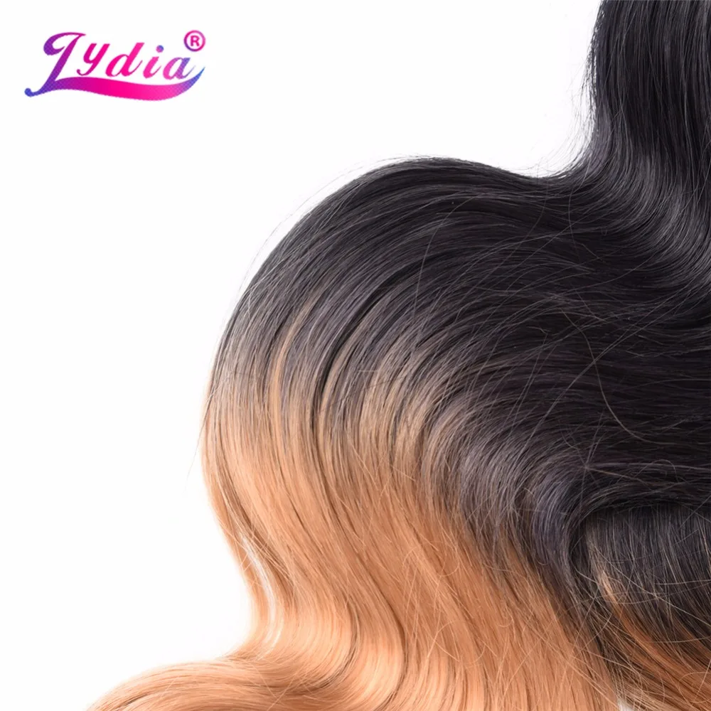 Lydia Hair Extension Body Wave 16"-26" Ombre Color T1B/27 3Pieces/lot Synthetic Hair Weaving For Women Bundles