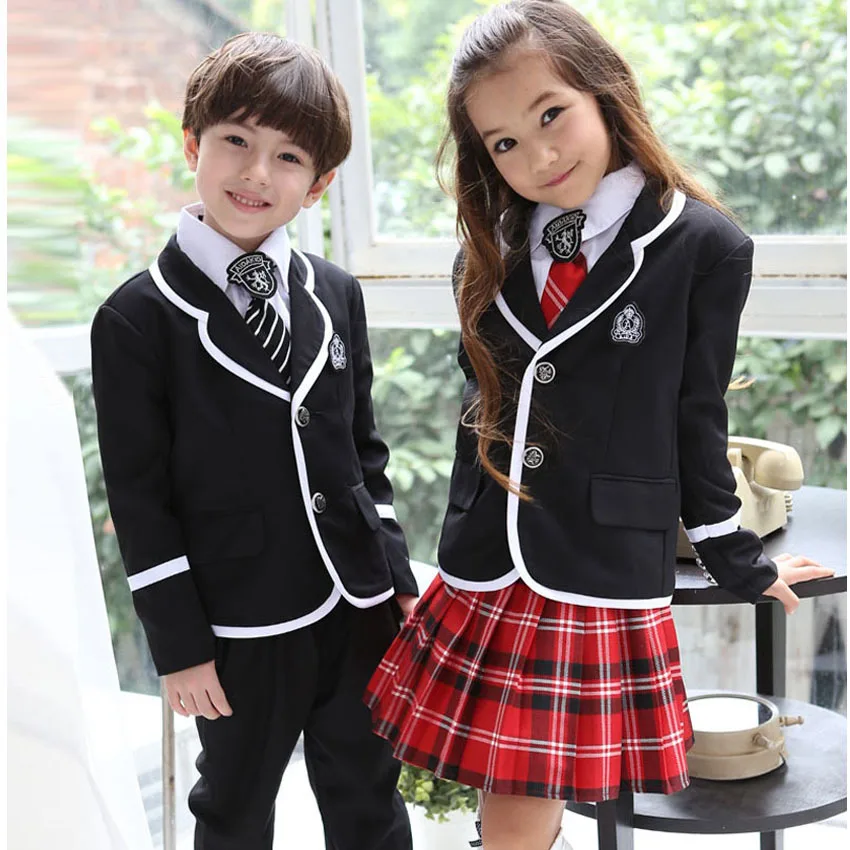 Volver a la escuela uniforme niño o niña contiene chaqueta
