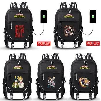 

Anime My Hero Academia Printing Backpack Cartoon USB Charging Laptop Backpack Canvas School Bags Unisex Travel Backpack