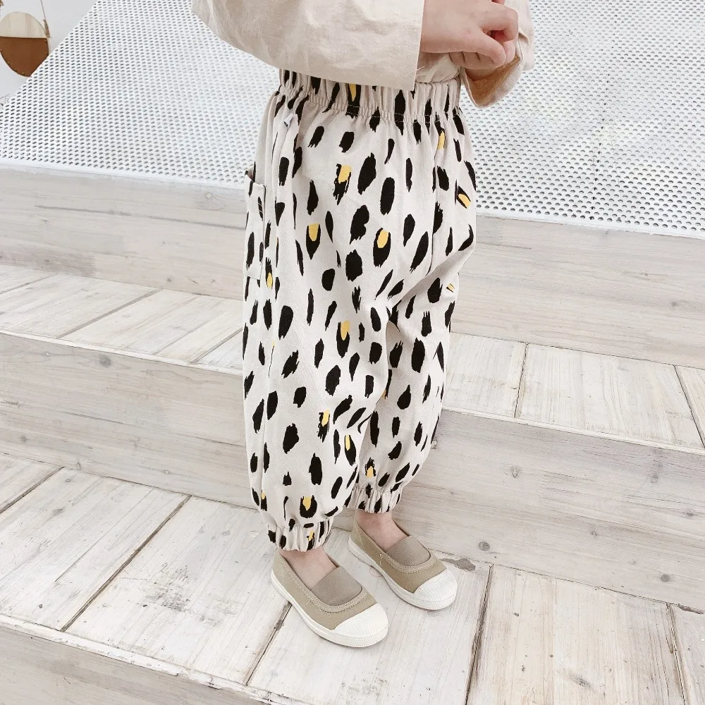 Celeveroso/весенние детские брюки для мальчиков и девочек; детские штаны с леопардовым принтом в Корейском стиле; повседневные свободные штаны для детей