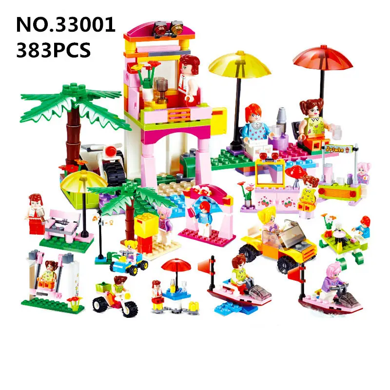 

City Full House Villa Benign girl Happy Ferris Wheel Model Building Blocks Sets Bricks Educational Toys for Children Gift