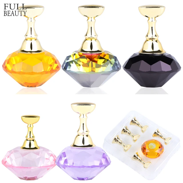 $US $2.84  Full Beauty 1Set Magnetic False Nail Holder Practice Display Acrylic Stand Crystal Showing