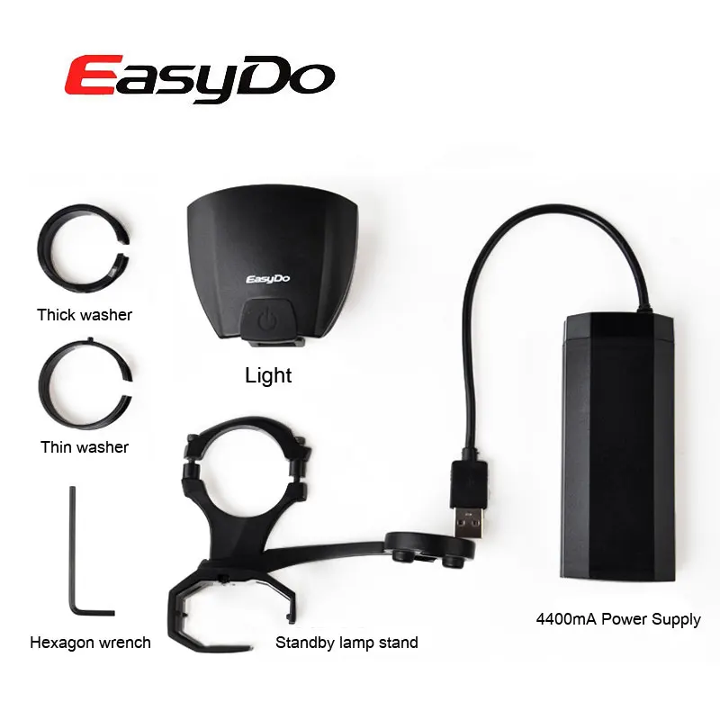 Excellent New EasyDo Intelligent Bicycle Headlight with High/ Low Beam Switch MTB Road Bike USB Rechargeable Front Lamp Cycling Head Light 4