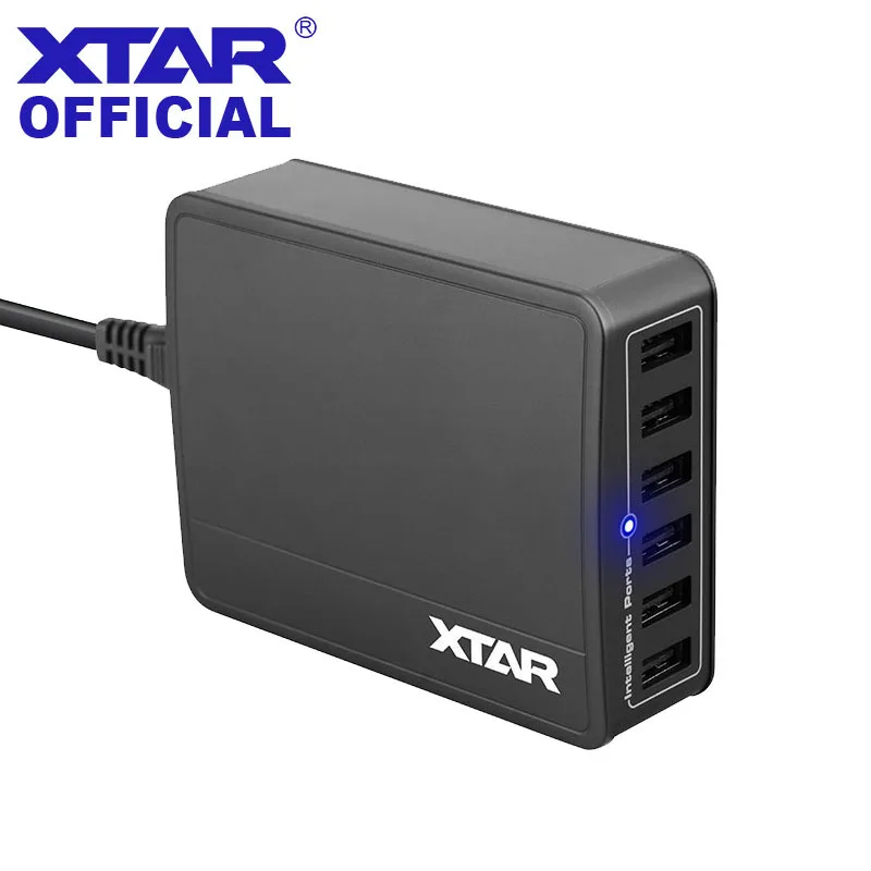 

XTAR U1 6 Ports USB Charger 45W Fast Charging Wall Chargers 2.4A Adapter Charger For XTAR VC2 VC4 VP4 Plus 18650 Battery Charger