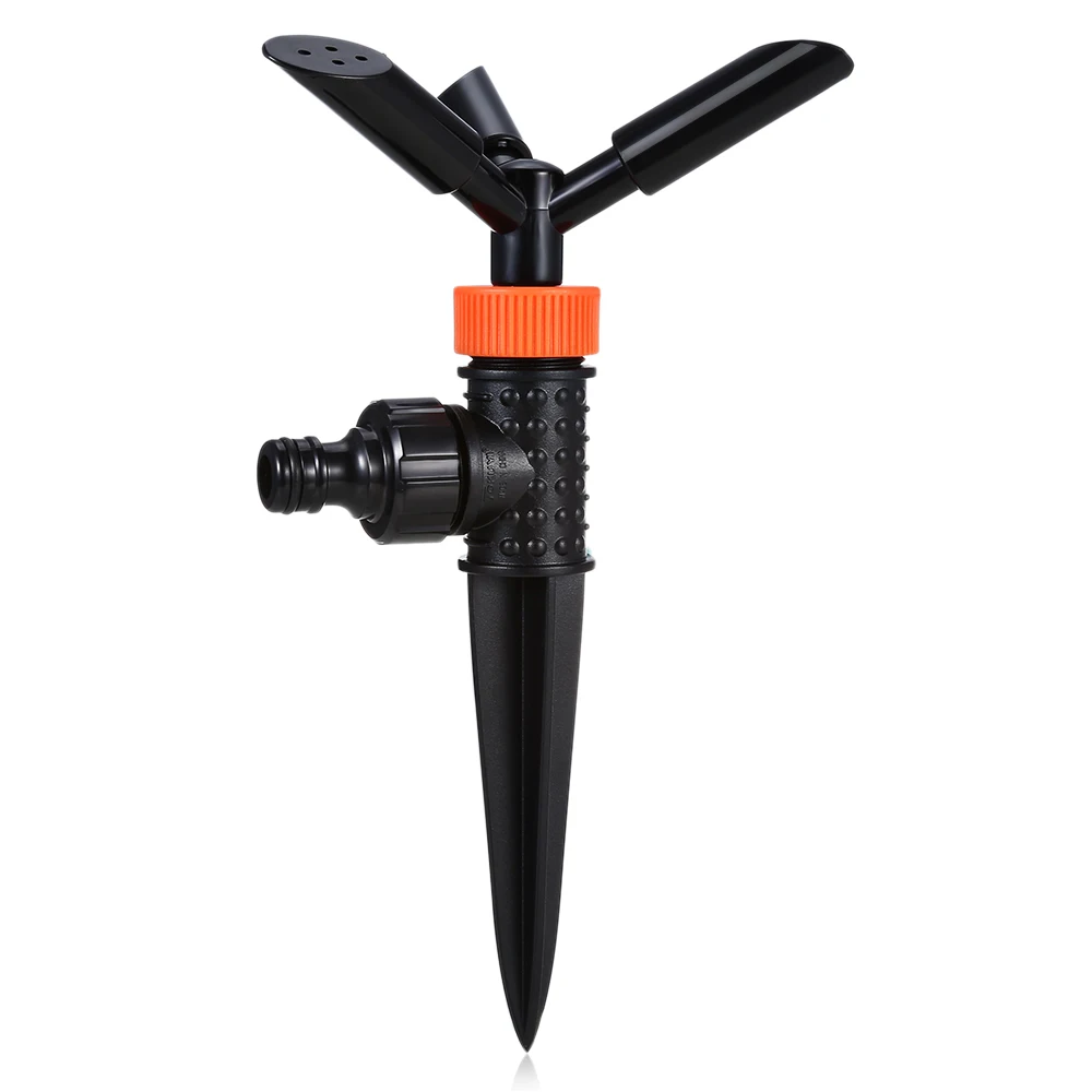 3 Arm Rotating Head 360 Degree Adjustable Rotating Garden Water Nozzle Impulse Sprinkler