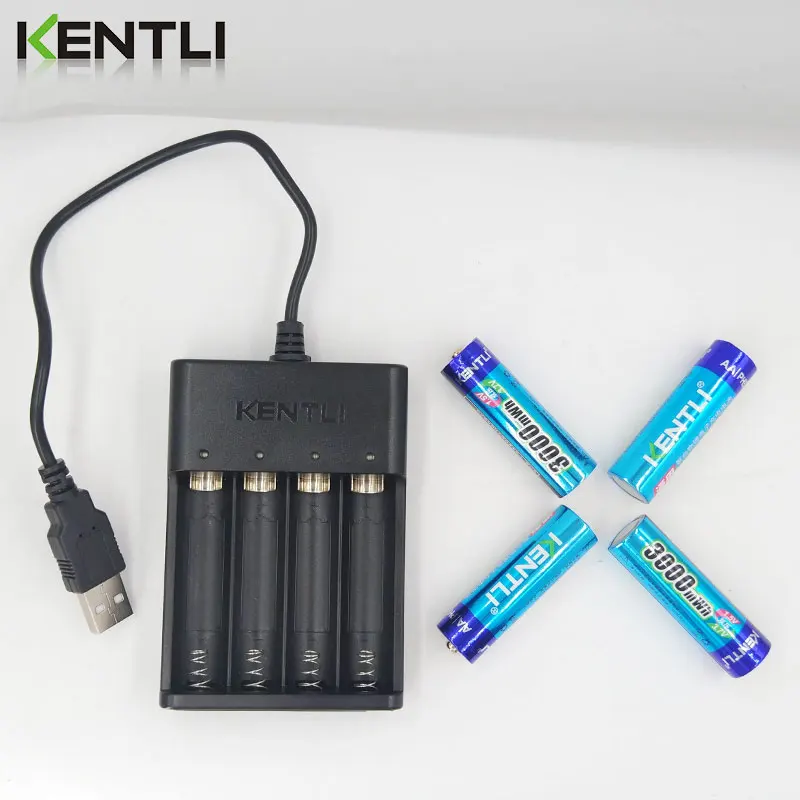 KENTLI AA 1 5 В 3000mWh литиевая литий ионная аккумуляторная батарея + 4 канальный