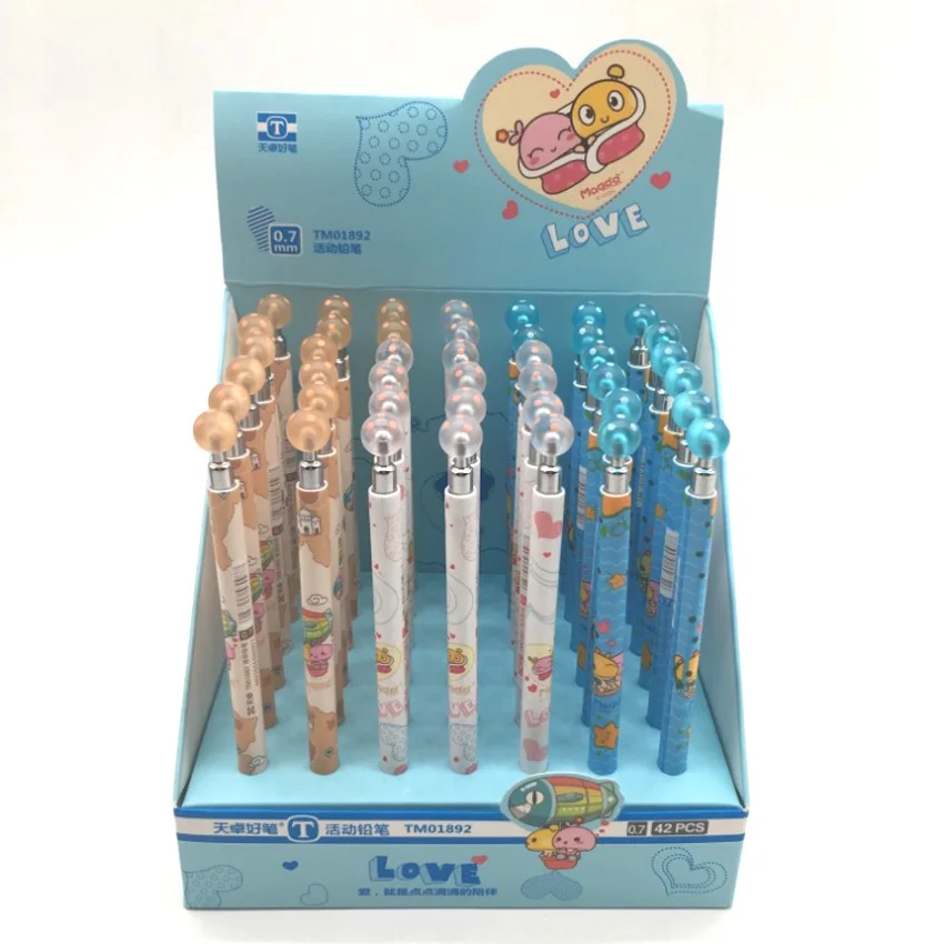 

4pcs/lot Cute Cartoon Mechanical Automatic Press Pencil Writing School Office Supply Student Stationery 0.7mm