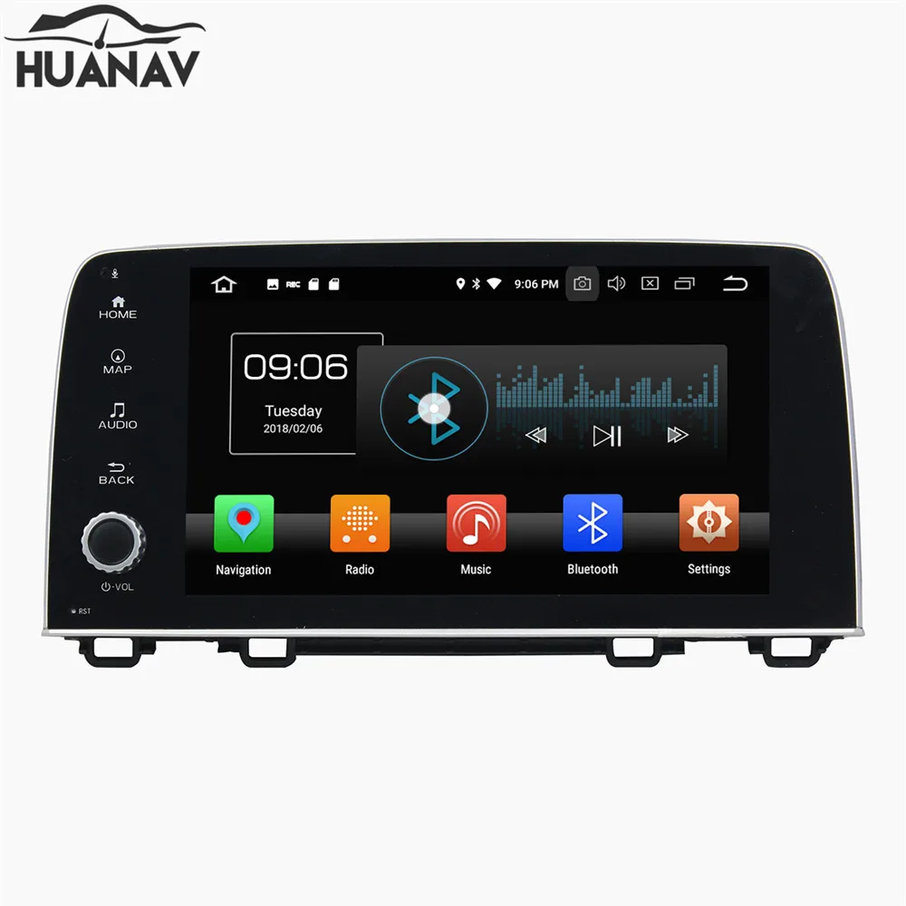 Top HUANVA Android 8.0 CD DVD Player GPS navigation For Honda CRV 2017 2018 multimedia player tape recorder 8-Core navi Audio maps 5