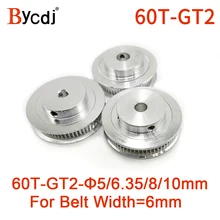 1/5/10pcs 60 Teeth GT2 Timing Pulley Bore 5mm 6.35mm 8mm 10mm for width 6mm GT2 Timing Belt Small Backlash 2GT Belt 60Teeth 60T