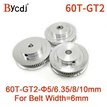

3PCS 60 Teeth GT2 Timing Pulley Bore 5/6/6.35/8/10/12/14/15mm for width 6mm GT2 Timing Belt Small Backlash 2GT Belt 60Teeth 60T