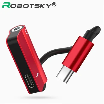 

USB Type C Audio Cable 2 in 1 Type-C to 3.5mm Jack Charge Headphone Adapter Cable for Huawei P20 Pro Xiaomi Mi 6 8 Note