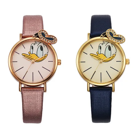 

child watch Disney brand cartoon Donald Duck children boys girls watches leather quartz clocks waterproof Citizen movement
