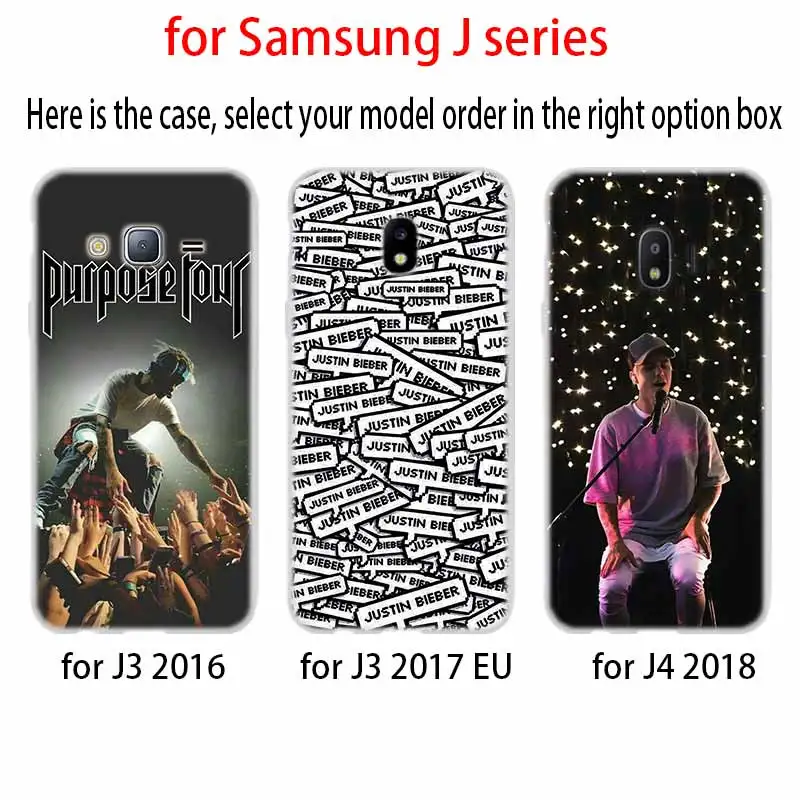case Soft Cover TPU Coque For Samsung Galaxy J6 J8 J3 J5 J7 J4 Plus 2018 2016 2017 EU Prime Pro Ace j610 Justin Bieber