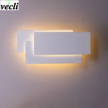 Modern Creative 12w led wall lamp modern living room aisle staircase square lamps bedroom bedside Black/white wall light Modern Creative 12w led wall lamp modern living room aisle staircase square lamps bedroom bedside Black/white wall light