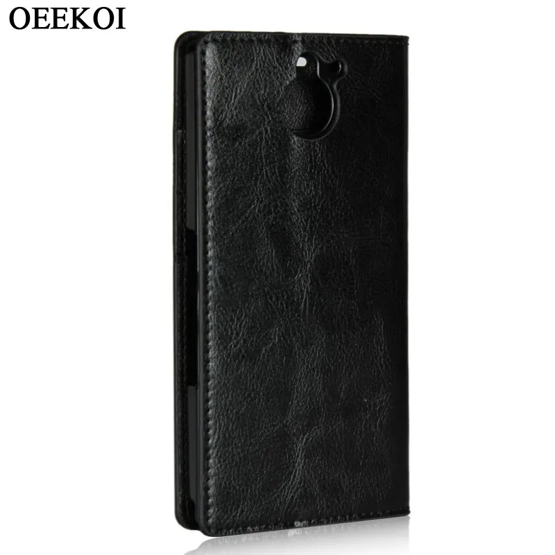 OEEKOI Crazy Horse кожаный чехол книжка с кошельком из натуральной кожи для стрелки Fujitsu NX