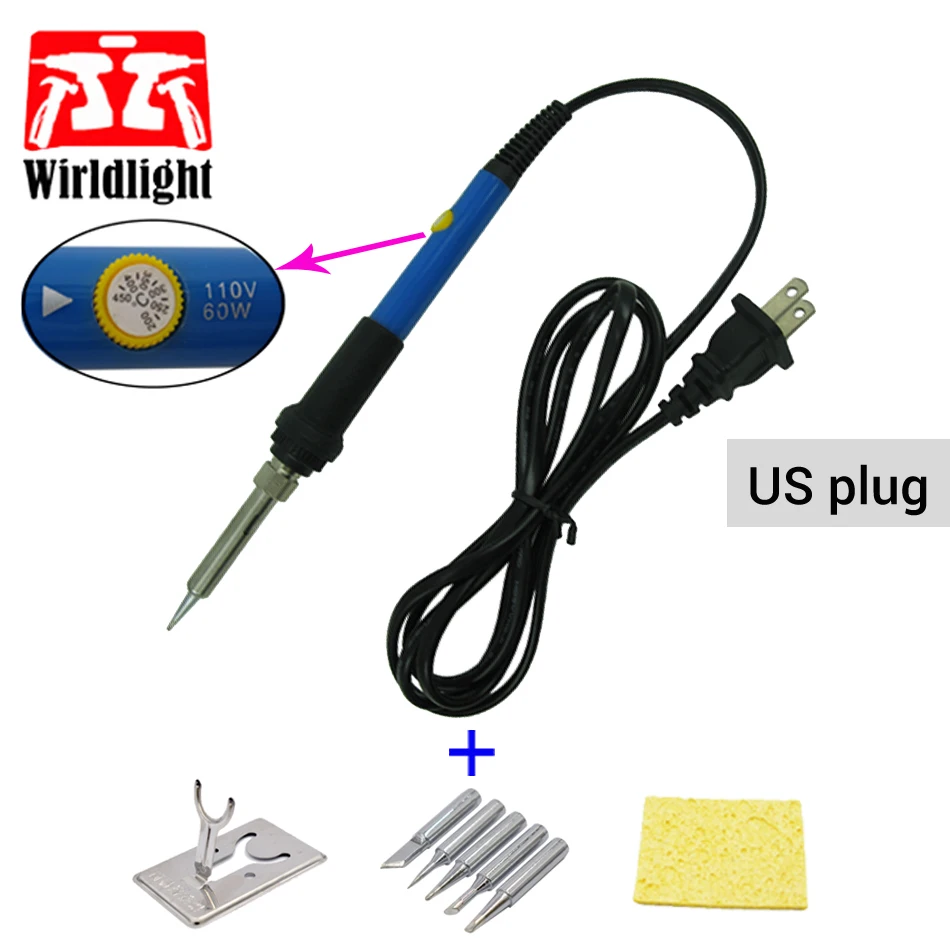 WIRLDLIGHT 110V 60W Electric Soldering Iron Adjustable Temperature hot