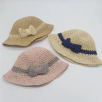 

Summer Baby Girls Bow Decoration Cute Hats Caps Children Breathable Hat Straw Hat Kids Beach Vacation Cap