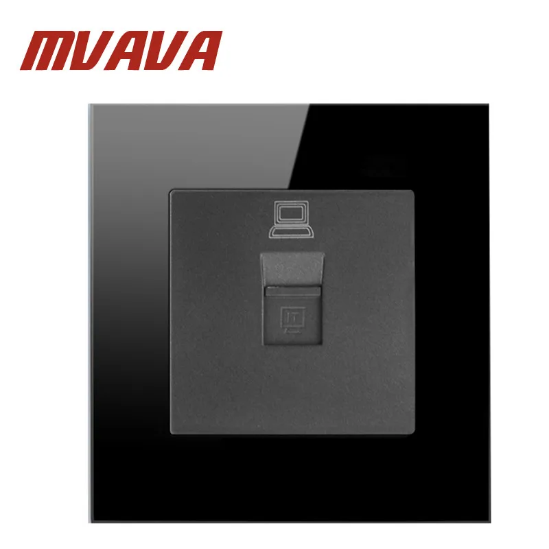 MVAVA Китай производитель кнопочный роскошный черный хрустальный стеклянный настенный светильник розетка сетевая компьютерная розетка