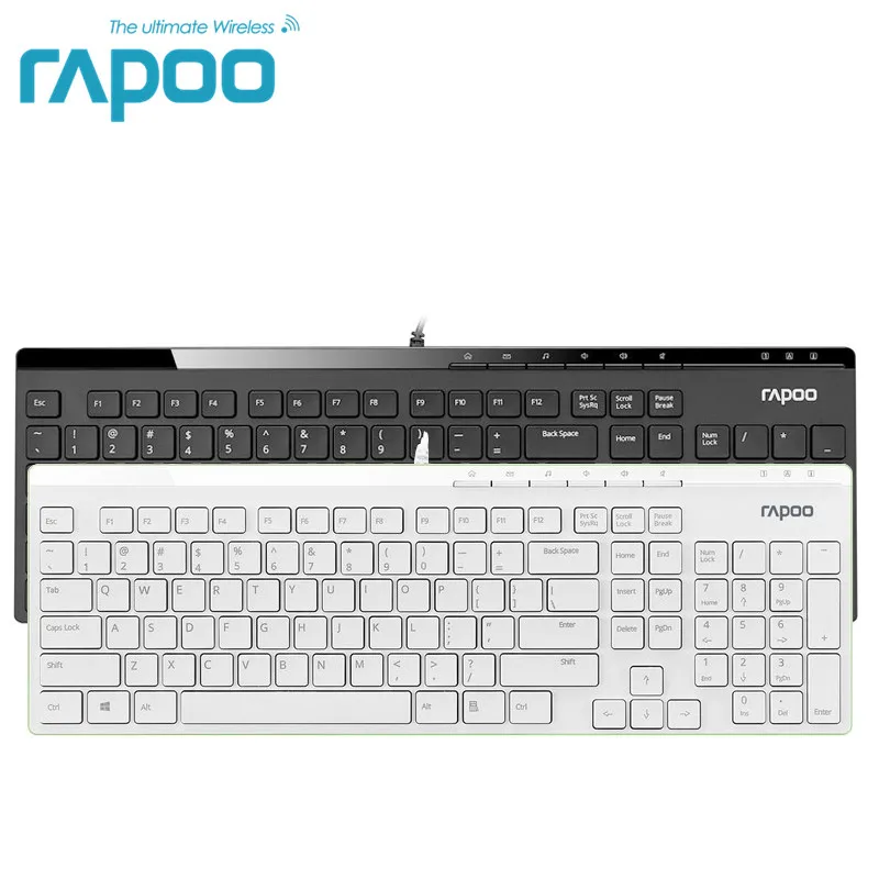 

Original Rapoo N7000 Wired Gaming Keyboard Ergonomic design Teclado with Russian letter keyboard stickers for Desktop Laptop
