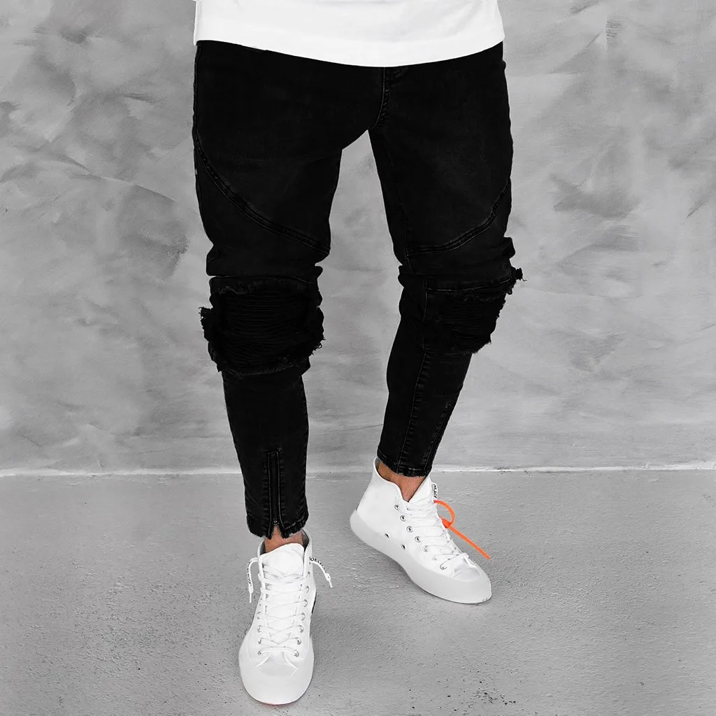 men pants casual Black cargo pants men Fashion Denim Cotton Straight Hole Trouser Distressed Jeans Pencil Pants Y617 men pants casual Black cargo pants men Fashion Denim Cotton Straight Hole Trouser Distressed Jeans Pencil Pants Y617