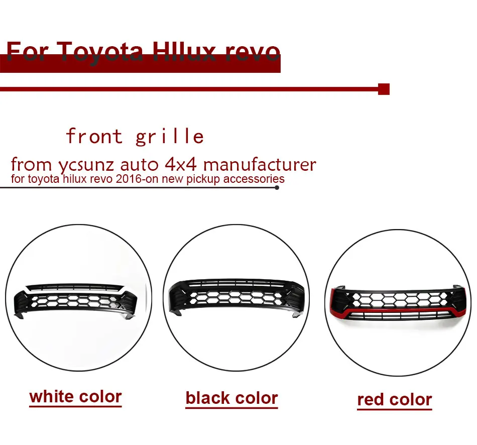 Светодиодный Raptor решетка для Toyota Hilux Revo передняя решетка черный Raptor аксессуары для решетки для Toyota Hilux часть Ycsunz