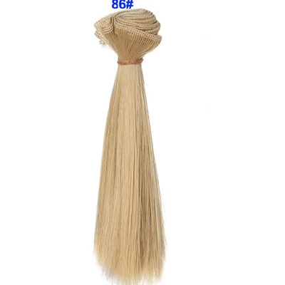 15cm length 1 piece natrual black brown pink green blue red white color thick bjd wigs doll hair tree 15