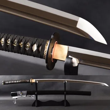 

Full Tang Japanese Samurai Sword Katana Manganese Steel Straight hamon Sharp Blade Cutting Practice Espadas Katana Knife