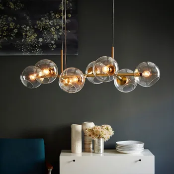 

Glass Ball Lampshade pendant light modern design simple pendant light for dinning room gold metal+glass suspension luminaire
