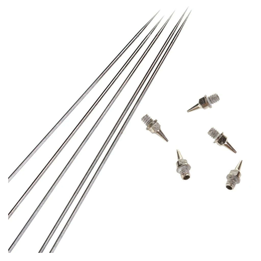 

BEST New 5pcs 0.2mm Airbrush Nozzle + 5pcs 0.2mm Needle Replacement for Airbrushes Gun