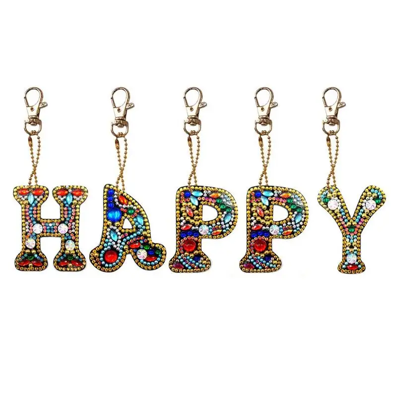 5 шт./компл. DIY Happy Full Drill специальная форма алмазная живопись брелок подарок для