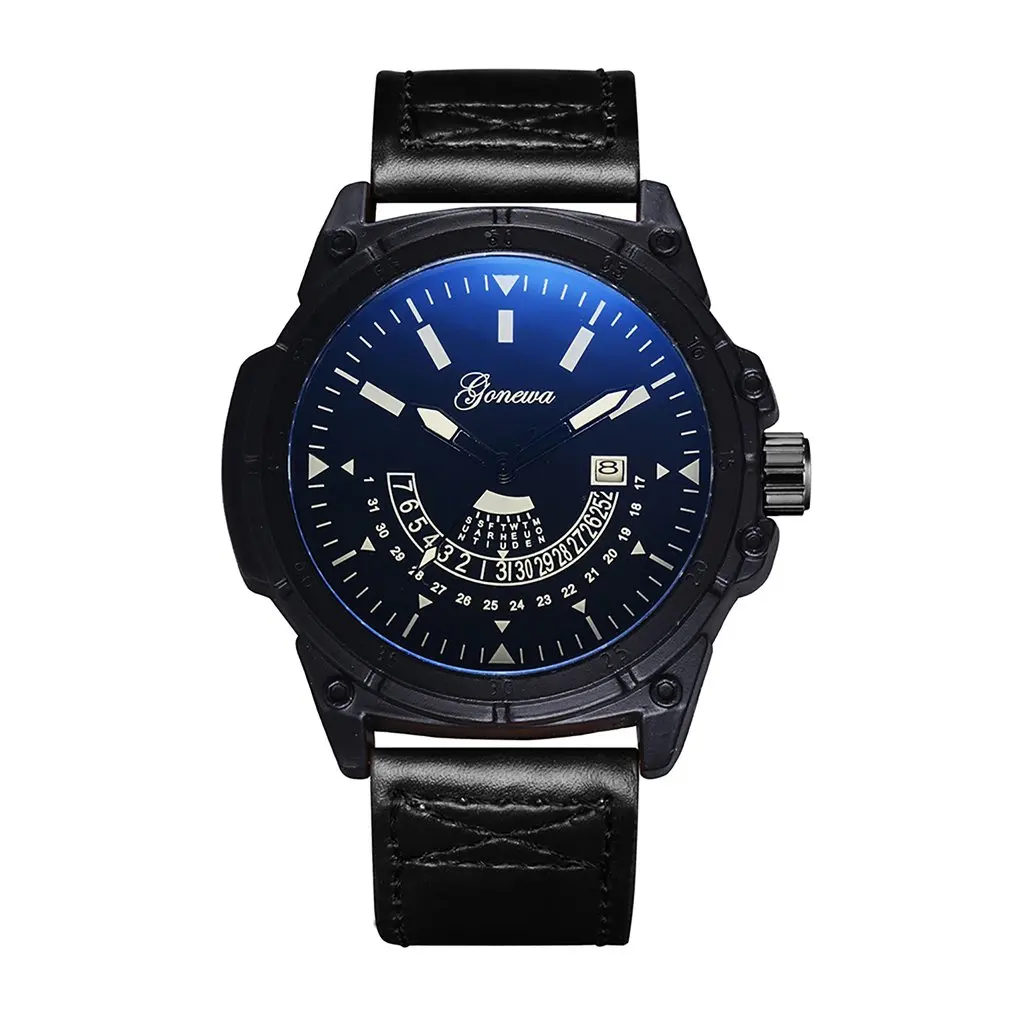 

Men's Watch Quartz Watches Round Dial Case Comfortable PU Leather Watch relogio feminino 2018 reloj mujer