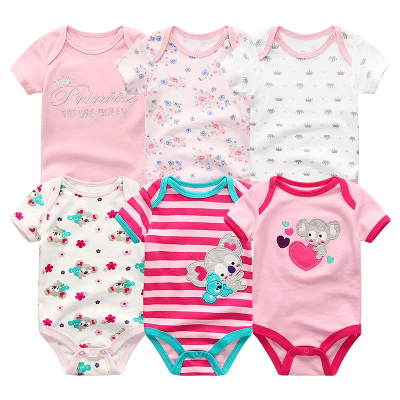 BDS6073-Baby Rompers Одежда для новорожденных мальчиков 6 шт./лот комбинезон для малыша Девочки Лето короткий рукав сдельник для ребенка хлопок детская одежда roupas de bebe - Цвет: BDS6073-Baby Rompers